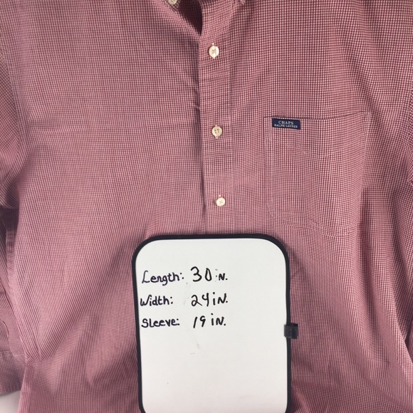 Chaps Other - Chaps Ralph Lauren Mens Shirt Size L Button Down Long Sleeve Red White